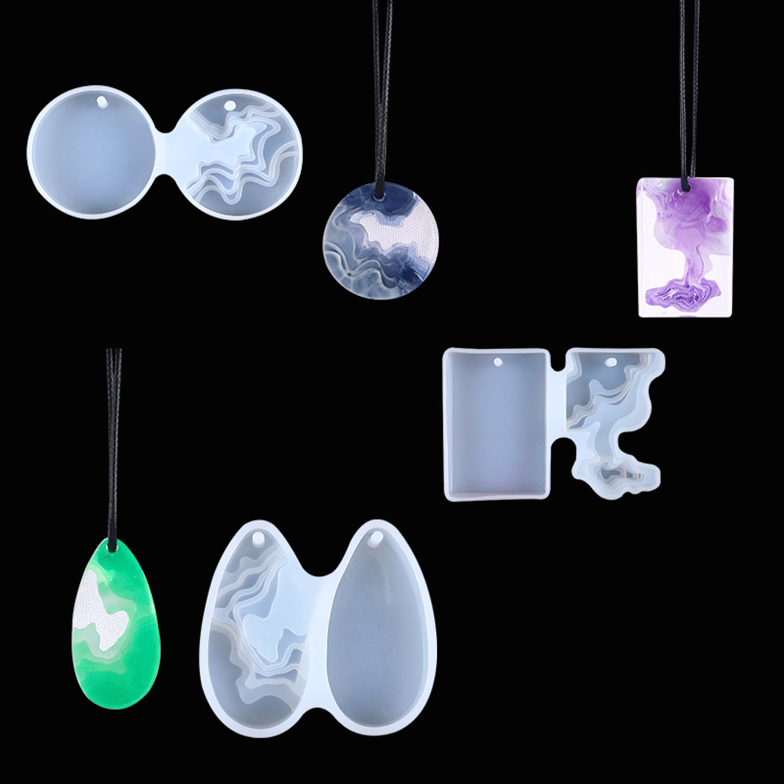 Resin Art Geode - Conjunto de 3 Moldes de Silicone