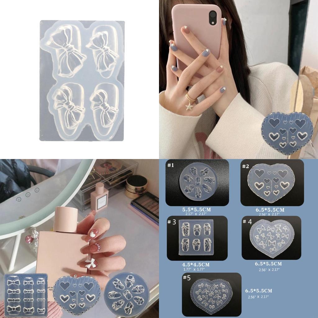 Resin Art Template - Molde escultura silicone para unhas, ferramentas