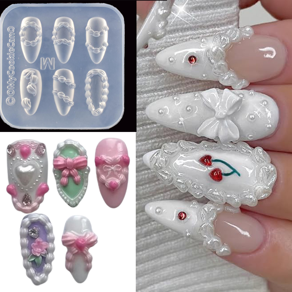 Resin Art Template - 1pc 3d creme francês arte do
