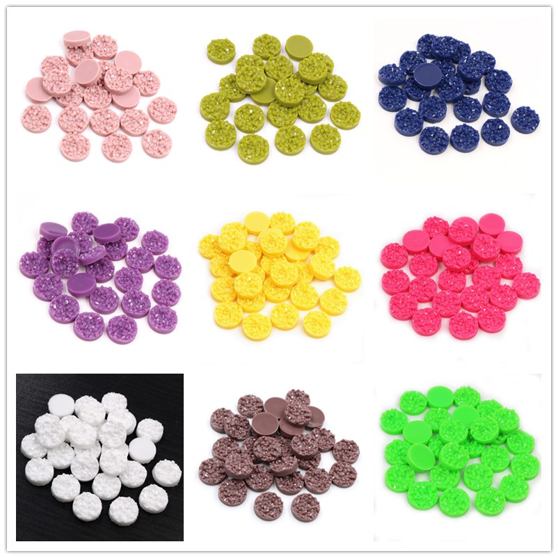 Resin Art Calligraphy - 40 peças cabochões druzy de resina