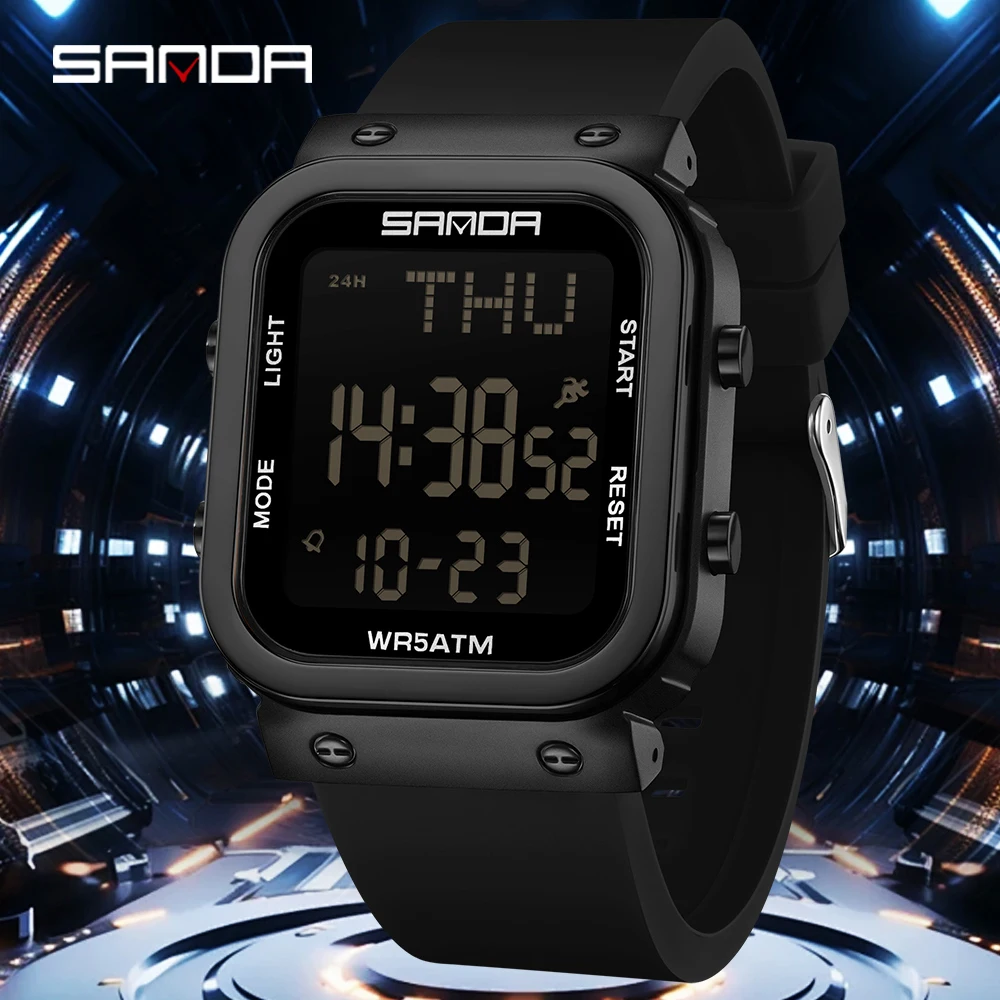 Resin Art Underwater - Relógio Digital SANDA Masculino Militar Esportivo