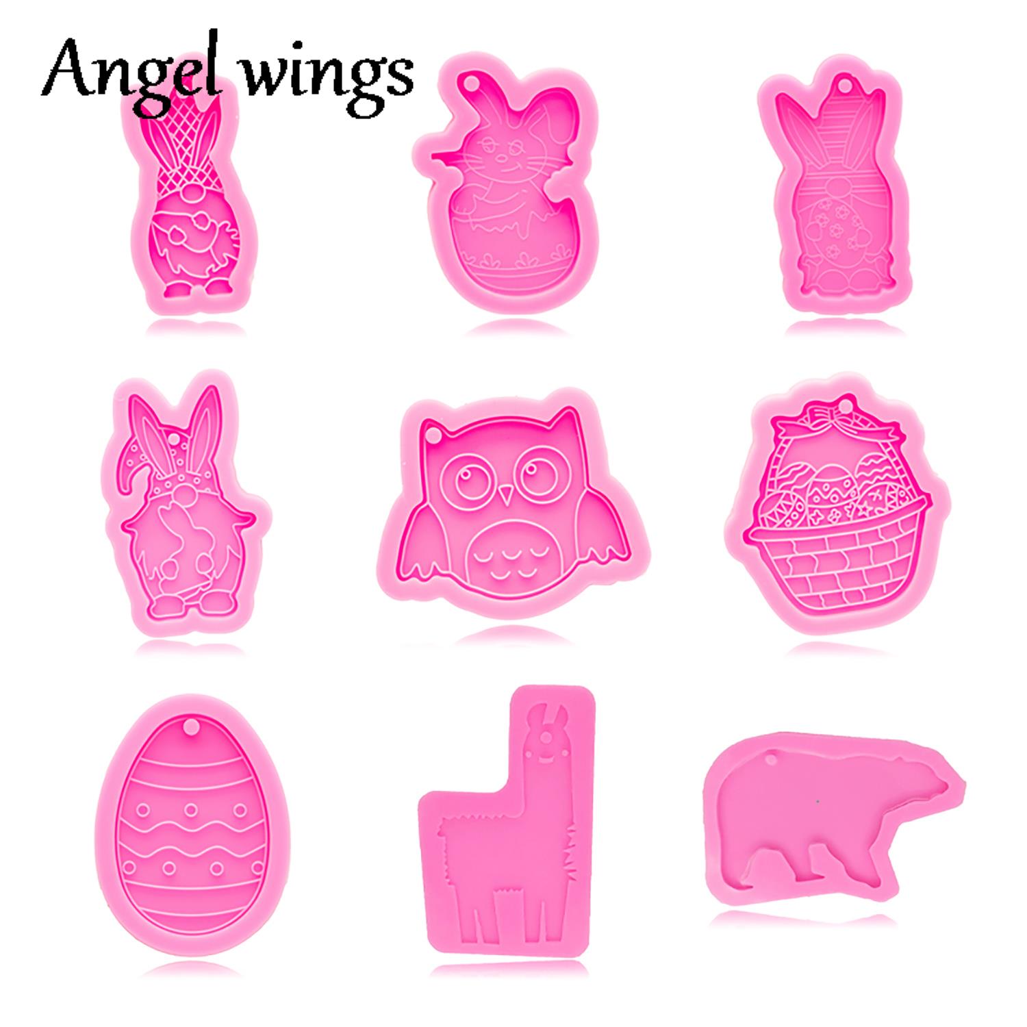 Resin Art A Keychain - Silicone Easter Bunny Mold, ovo, coruja,