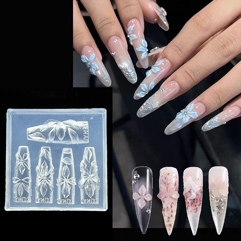 Resin Art Template - Molde de flores 3d para unhas,