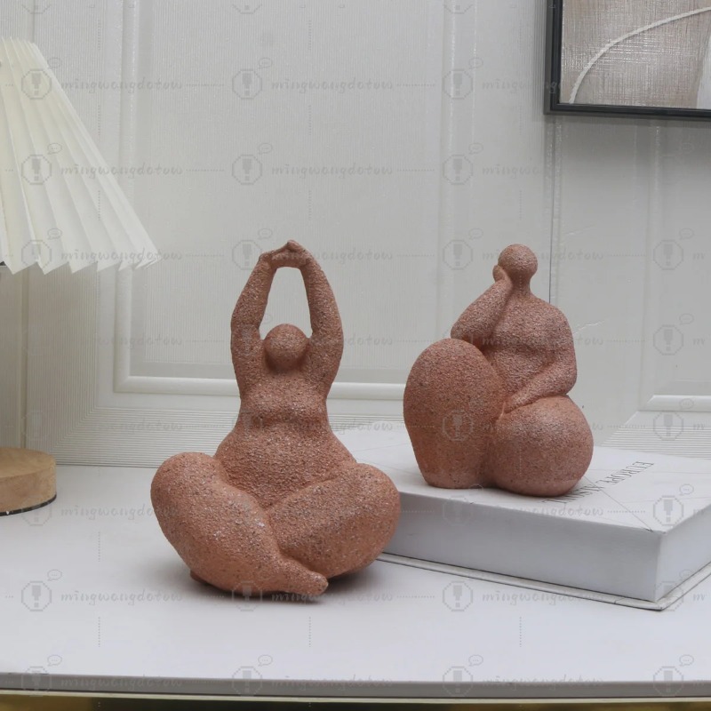 Resin Art Handmade - 1 peça, Estátua de Mulher Gordinha