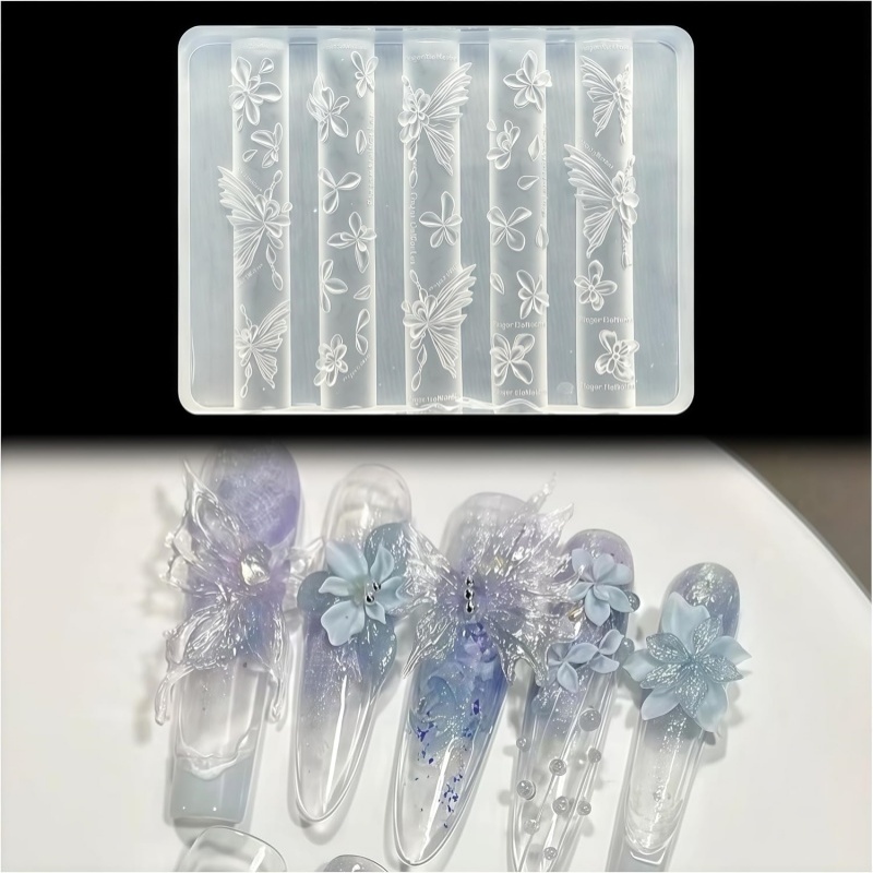Resin Art Template - 3d borboleta flor gel arte do