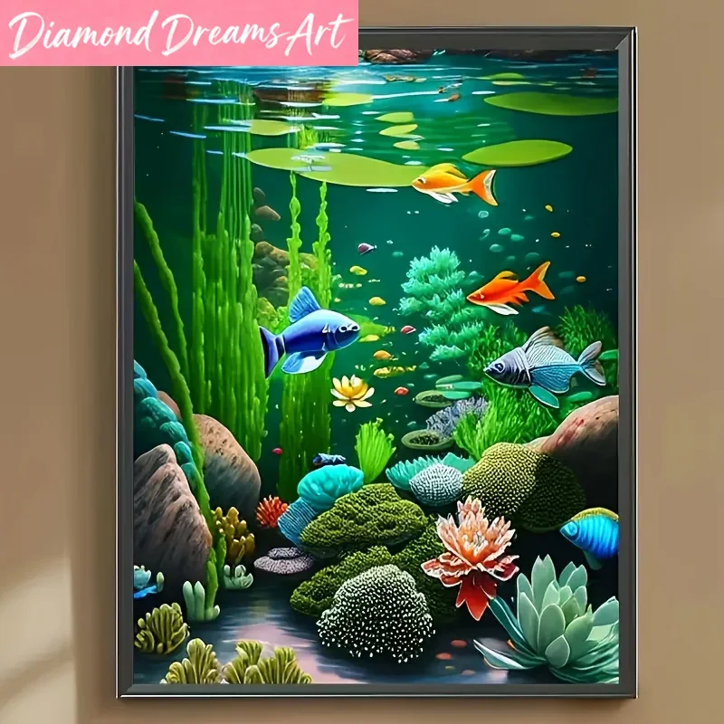 Resin Art Underwater - Pintura em Diamante Sem Moldura, Artesanato