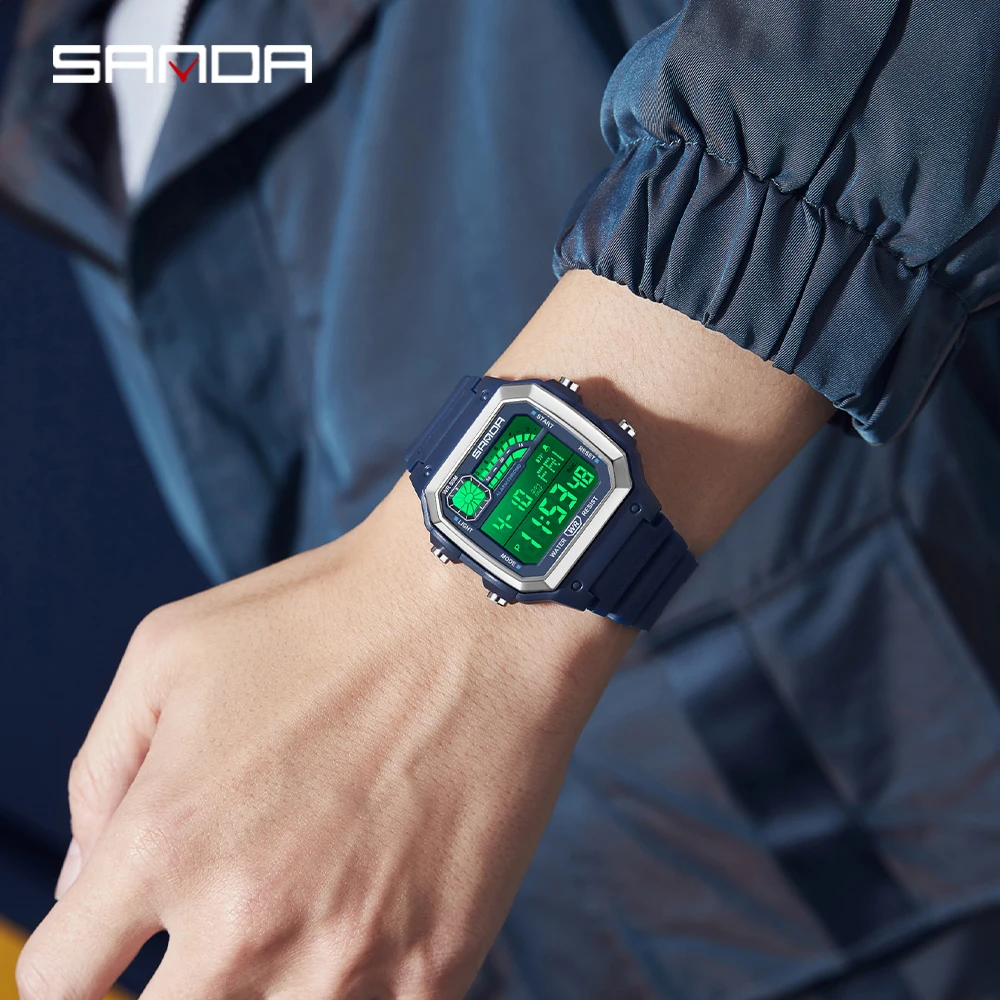 Sanda 6196 relógios eletrônico - Resin Art Underwater avaliação e preço