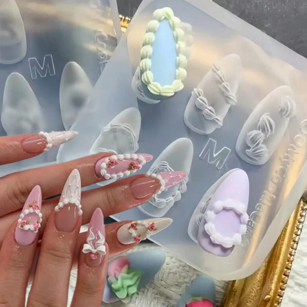 1pc 3d creme francês arte do p - Resin Art Template avaliação e preço