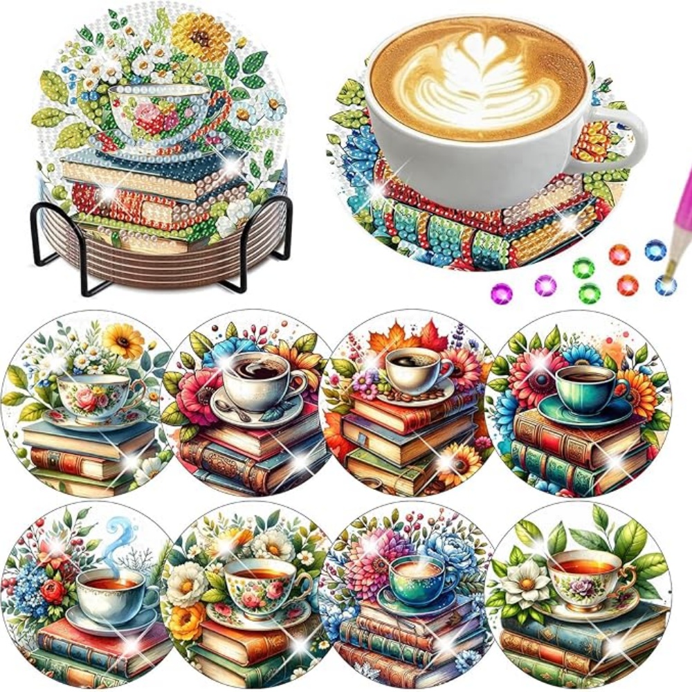 8 Peças/Kit DIY de Porta-Copos - Resin Art Guide Book avaliação e preço