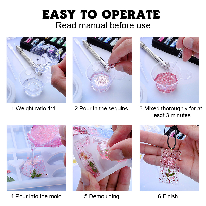 Moldes de silicone de resina e - Resin Art A Keychain avaliação e preço