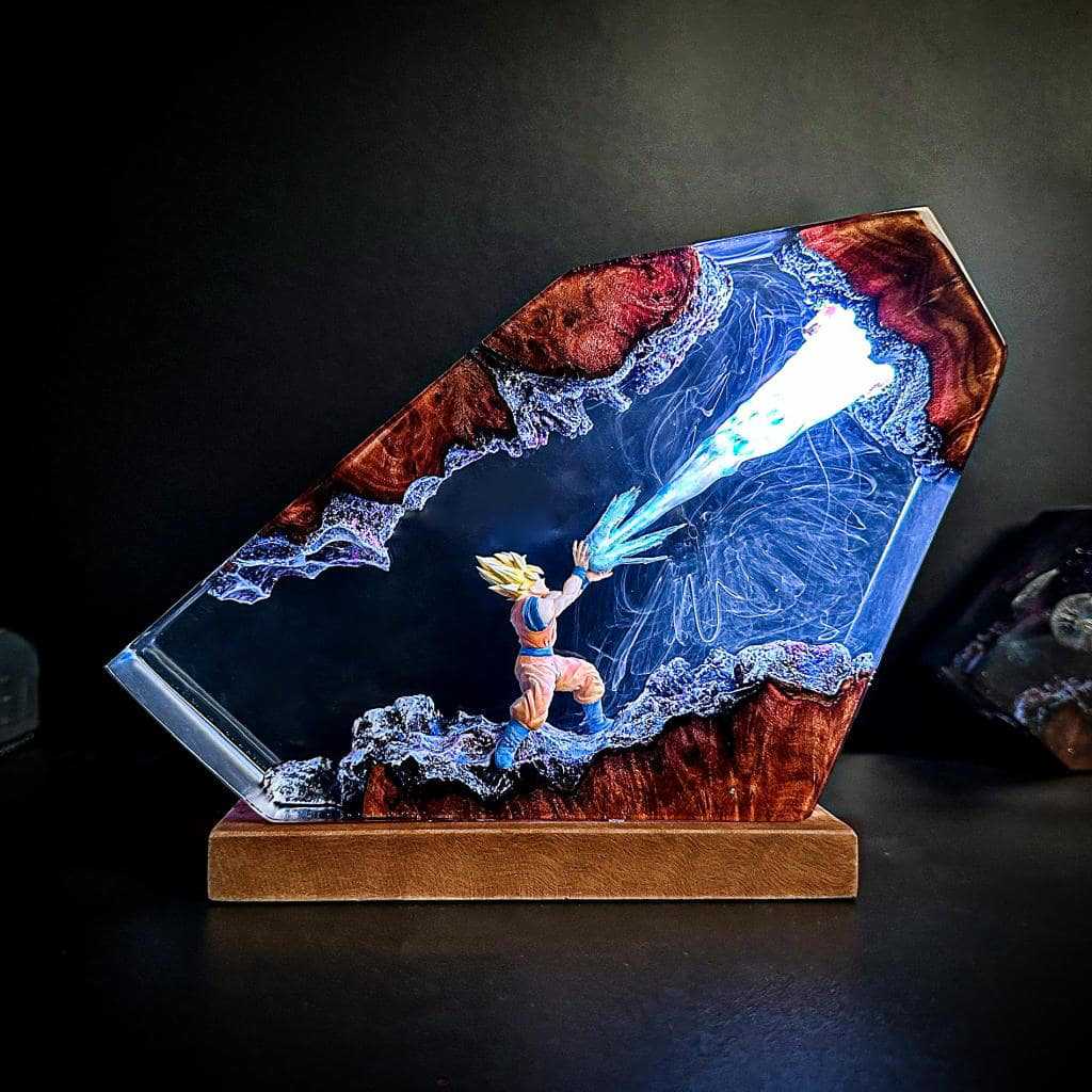 Goku Kamehameha resina epóxi L - Resin Art Goku avaliação e preço