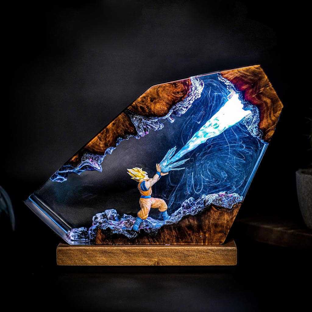 Goku Kamehameha resina epóxi L - Resin Art Goku avaliação e preço