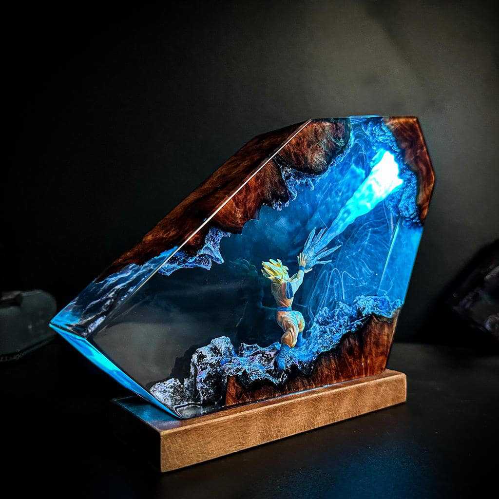 Goku Kamehameha resina epóxi L - Resin Art Goku avaliação e preço