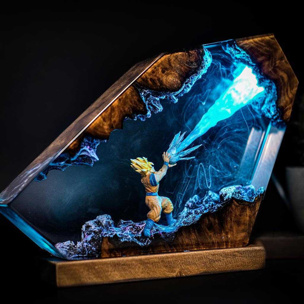 Goku Kamehameha resina epóxi L - Resin Art Goku avaliação e preço