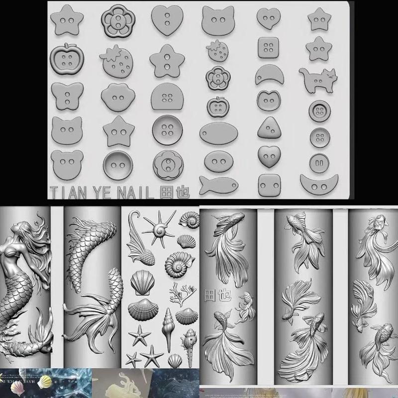 Molde de Silicone 3D Macio par - Resin Art Template avaliação e preço