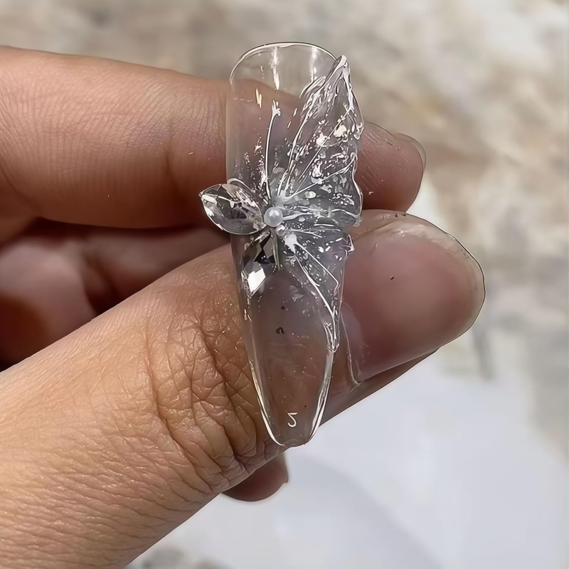 3d borboleta flor gel arte do  - Resin Art Template avaliação e preço