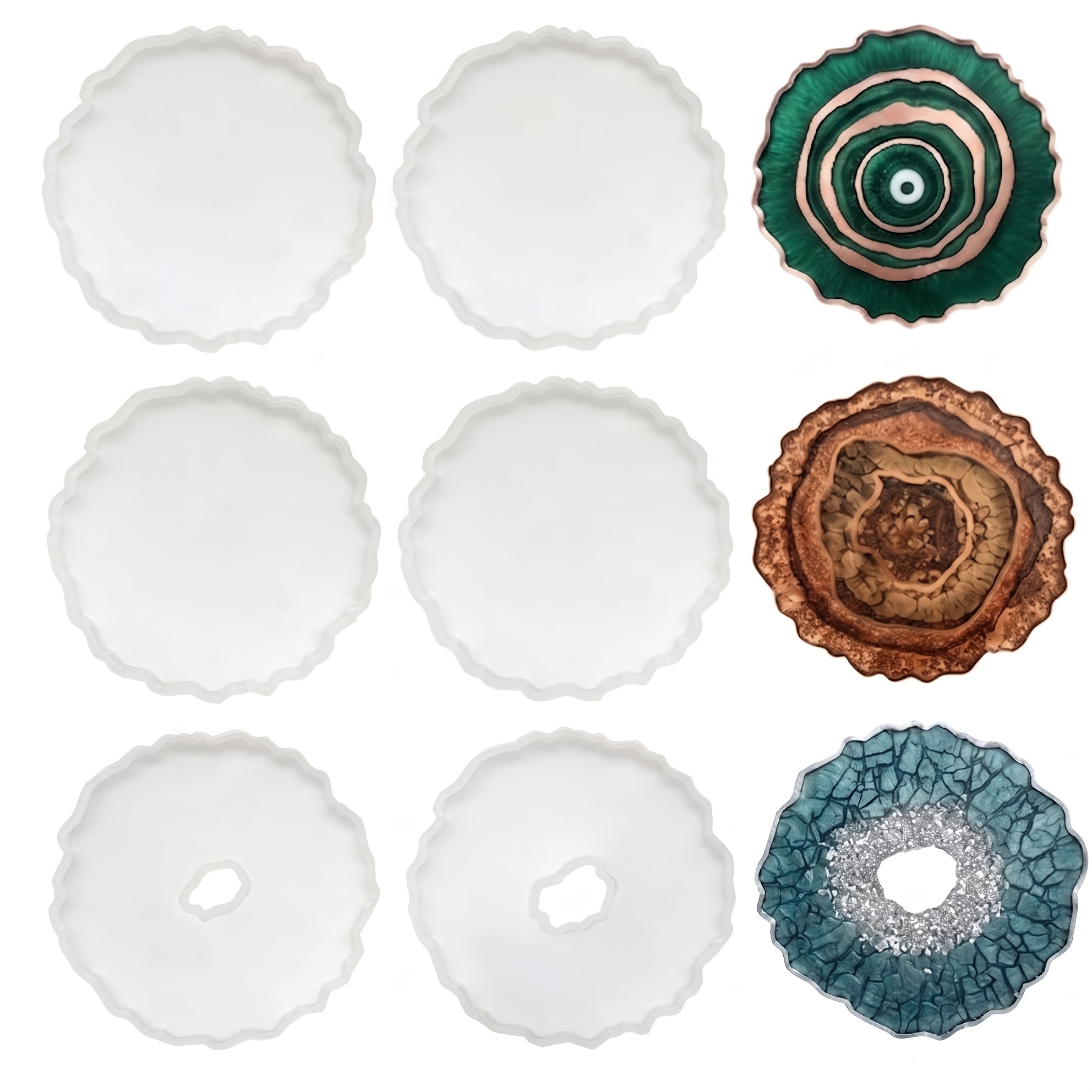 6 peças de moldes de silicone  - Resin Art Geode avaliação e preço